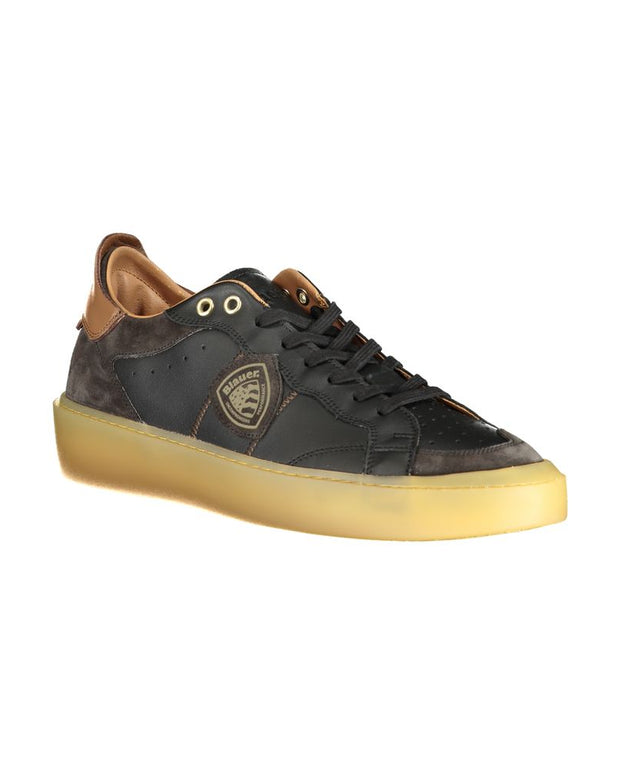 Black Leather Men Sneaker