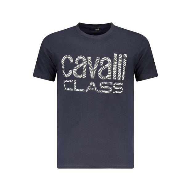 Blue Cotton Men T-Shirt