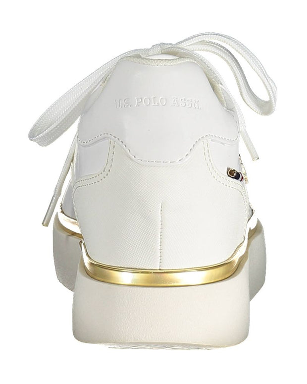White Polyester Women Sneaker