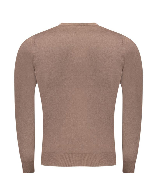 Brown Viscose Men Sweater