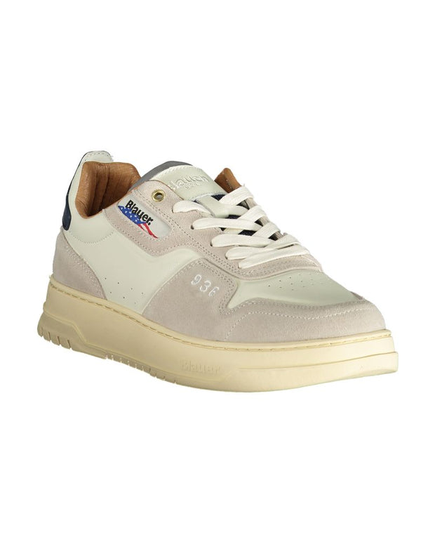 White Polyethylene Men Sneaker