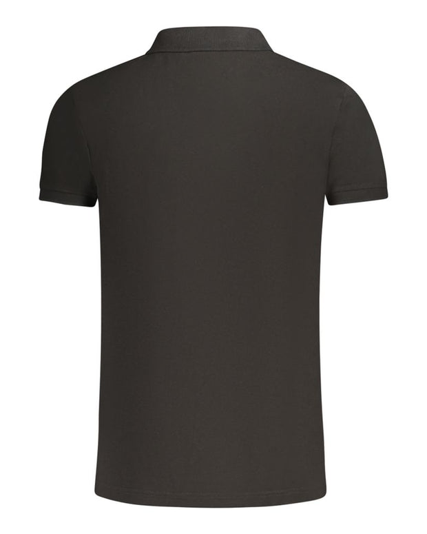 Black Cotton Men Polo Shirt