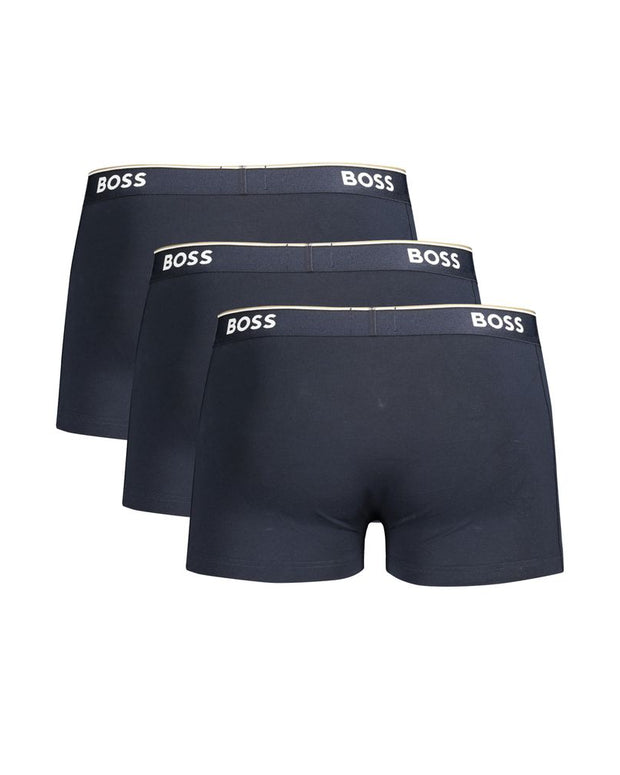 Blue Cotton Men Boxer Underwear