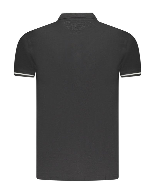 Black Cotton Men Polo Shirt