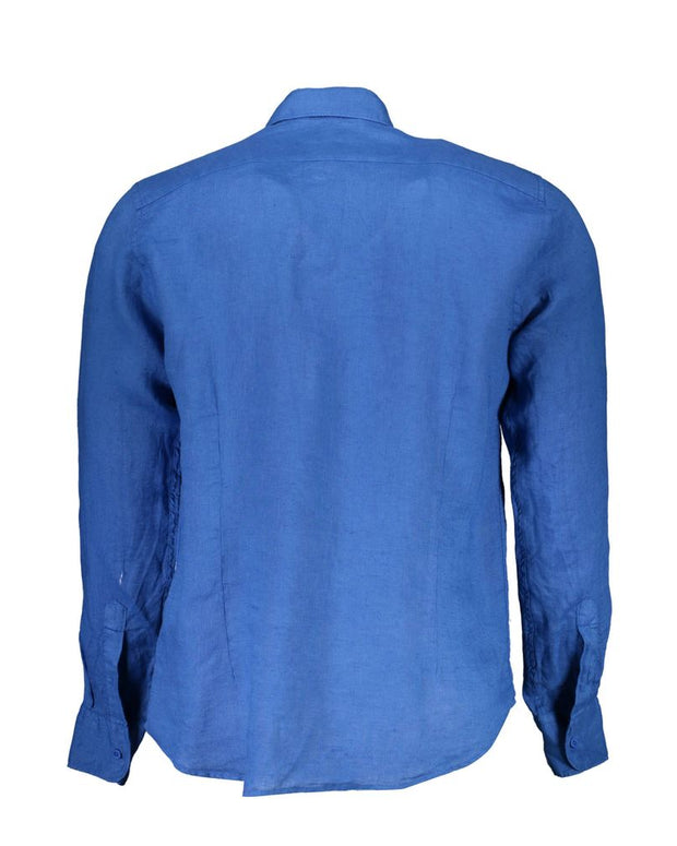 Blue Linen Men Shirt