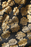Black Gold Floral Print Jacquard Mini Skirt