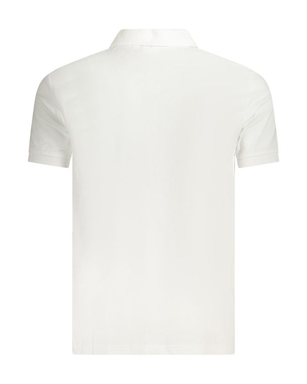 White Cotton Men Polo Shirt