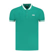 Green Cotton Men Polo Shirt