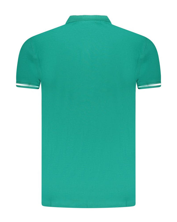 Green Cotton Men Polo Shirt