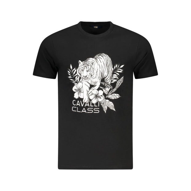 Black Cotton Men T-Shirt