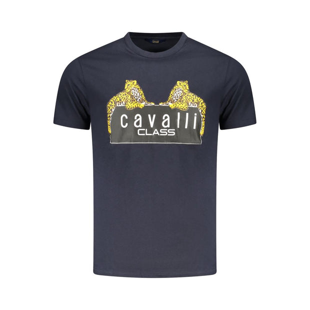 Blue Cotton Men T-Shirt