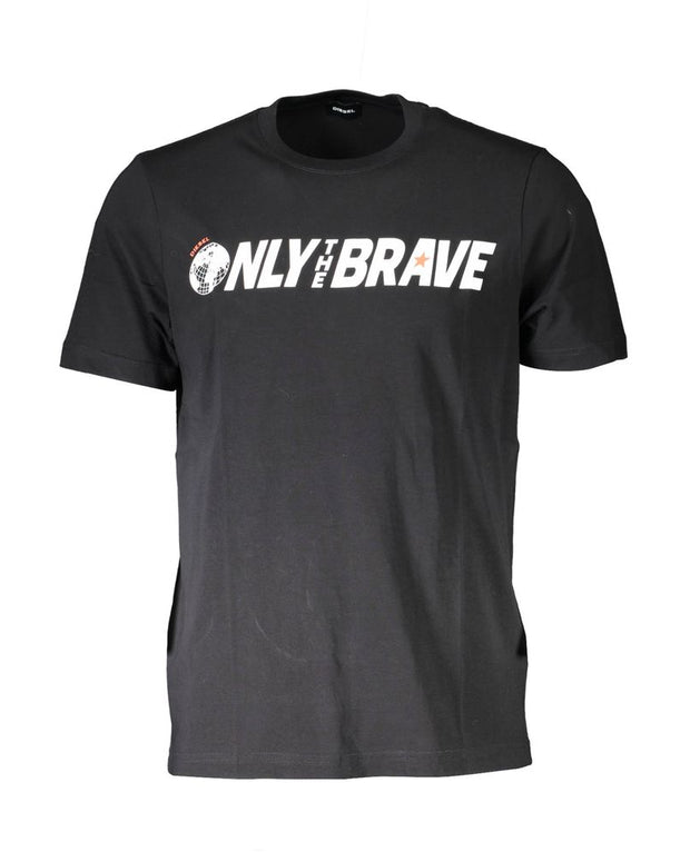 Black Cotton Men T-Shirt