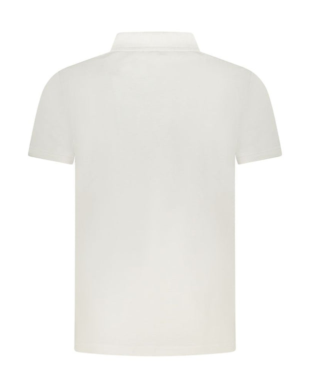 White Cotton Men Polo Shirt