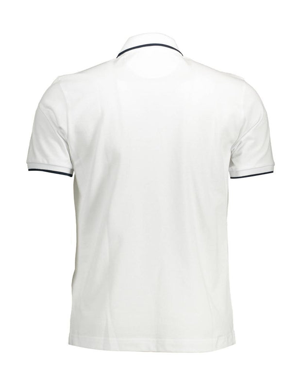 White Cotton Men Polo Shirt