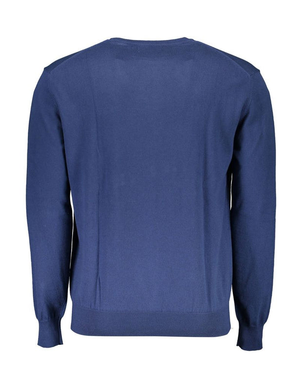 Blue Cotton Men Sweater