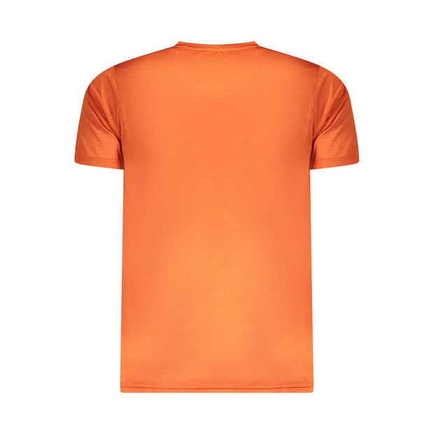 Orange Polyester Men T-Shirt