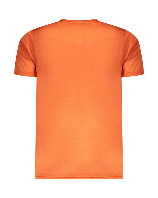 Orange Polyester Men T-Shirt