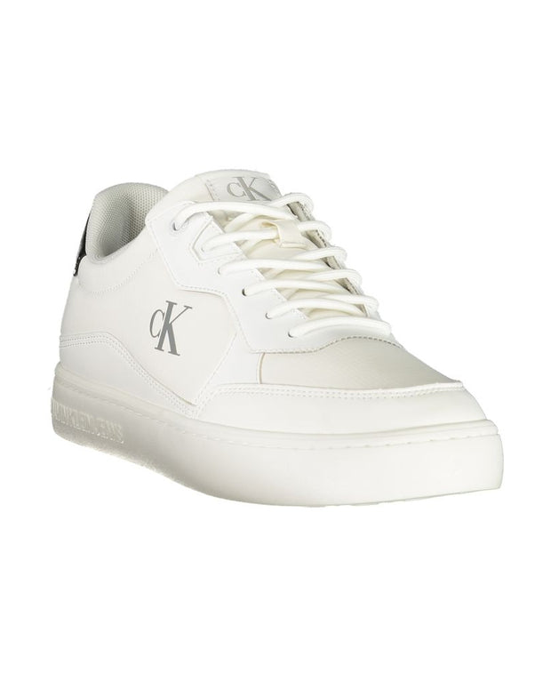 White Polyester Men Sneaker