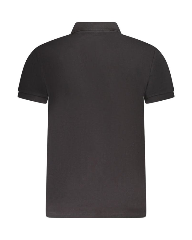 Black Cotton Men Polo Shirt