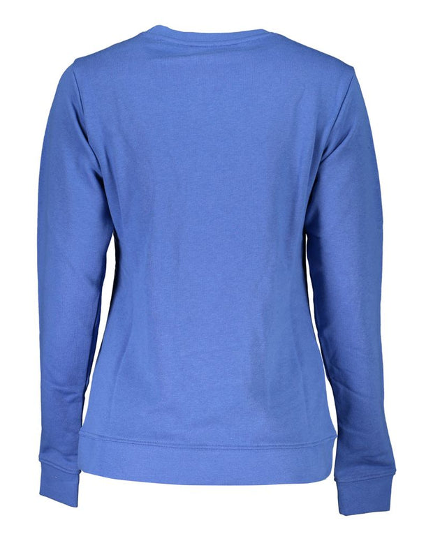 Blue Cotton Women Sweater