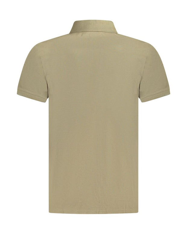 Brown Cotton Men Polo Shirt