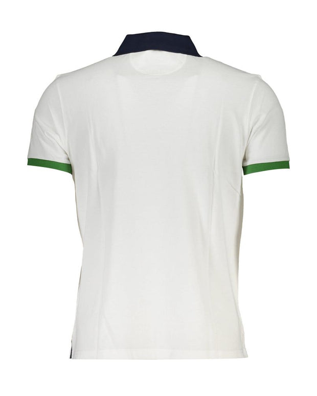 White Cotton Men Polo Shirt