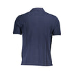 Blue Cotton Men Polo Shirt