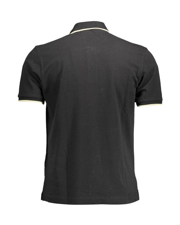 Black Cotton Men Polo Shirt