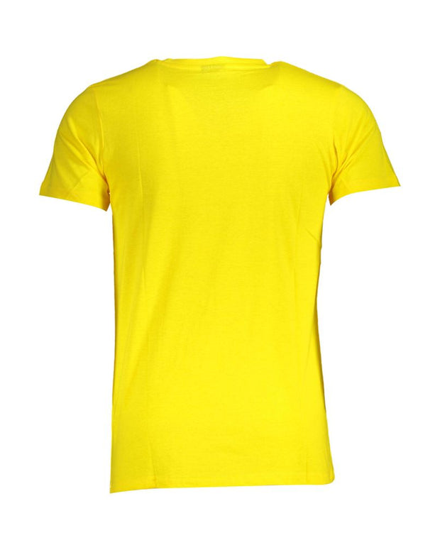 Yellow Cotton Men T-Shirt