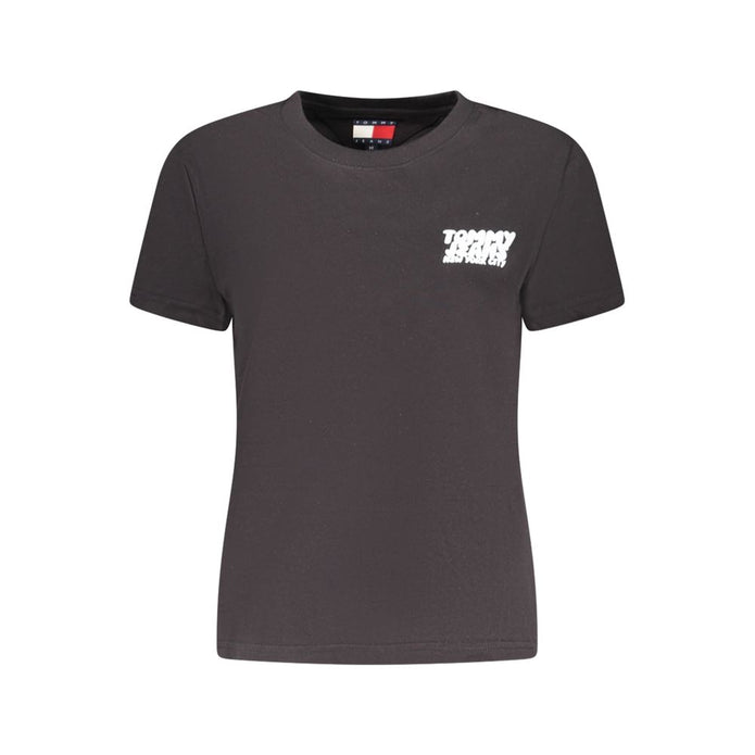 Black Cotton Women T-Shirt