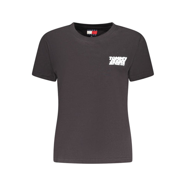Black Cotton Women T-Shirt