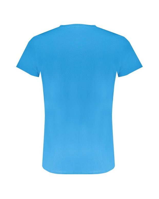 Light Blue Cotton Men T-Shirt