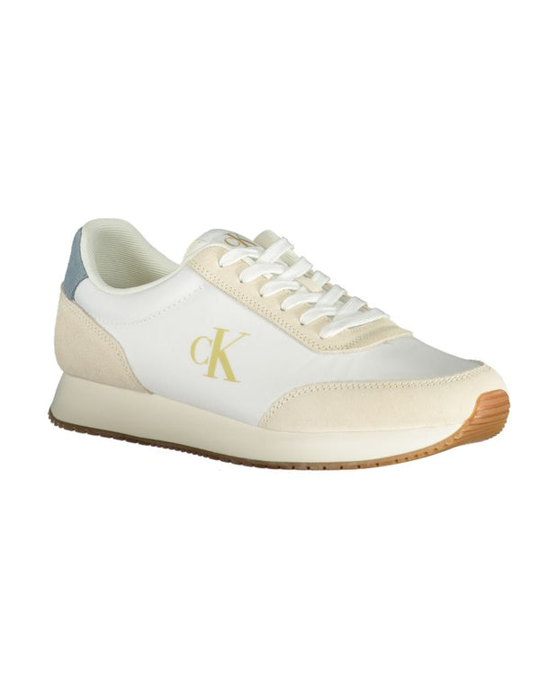 White Polyester Men Sneaker