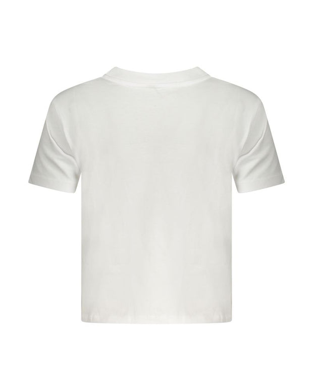 White Cotton Women T-Shirt