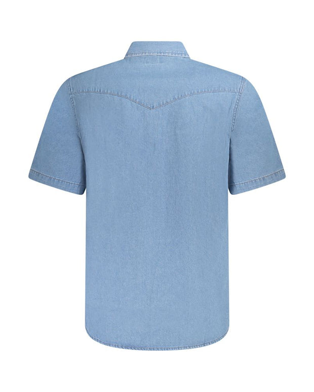 Light Blue Cotton Men Shirt
