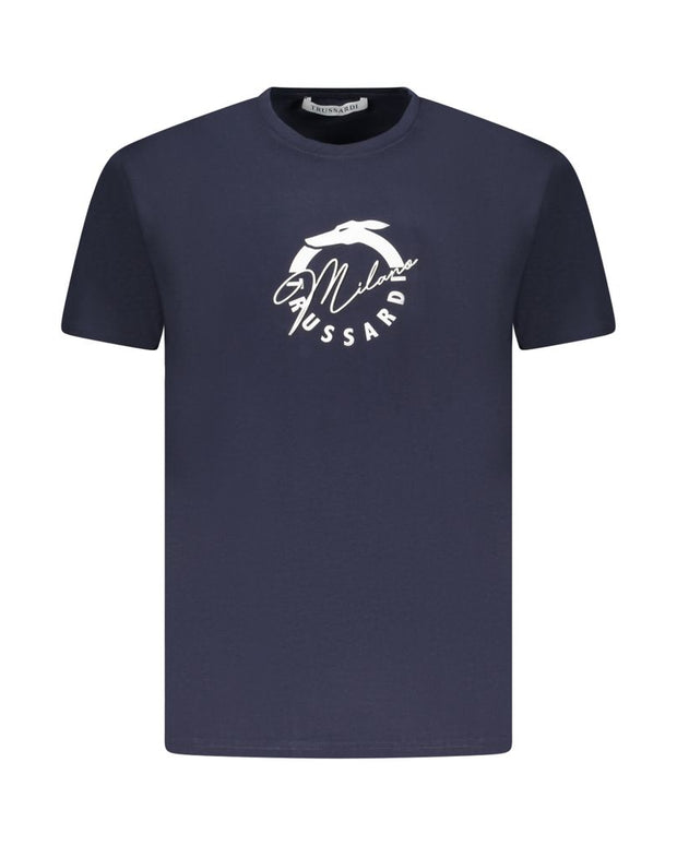 Blue Cotton Men T-Shirt
