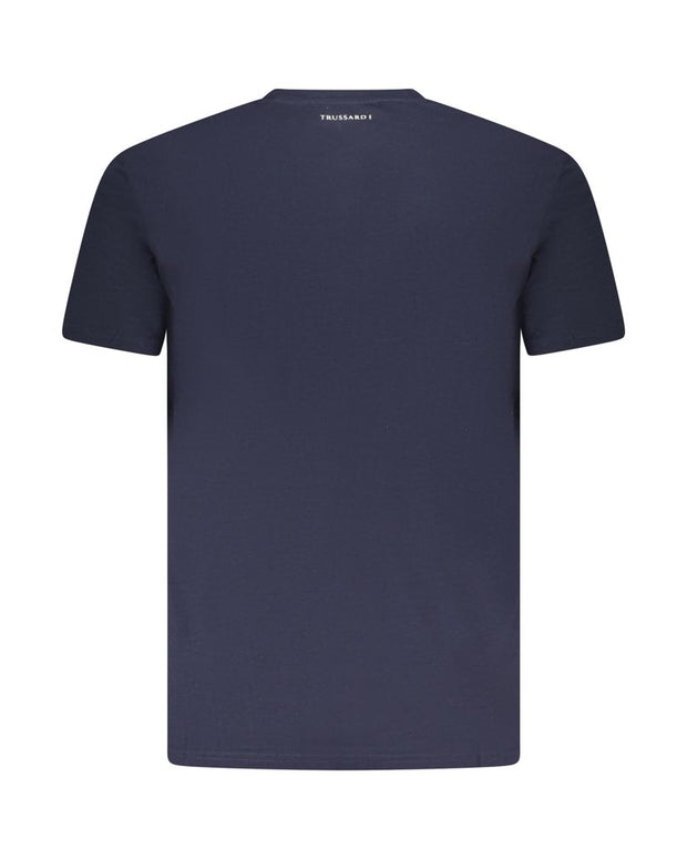 Blue Cotton Men T-Shirt
