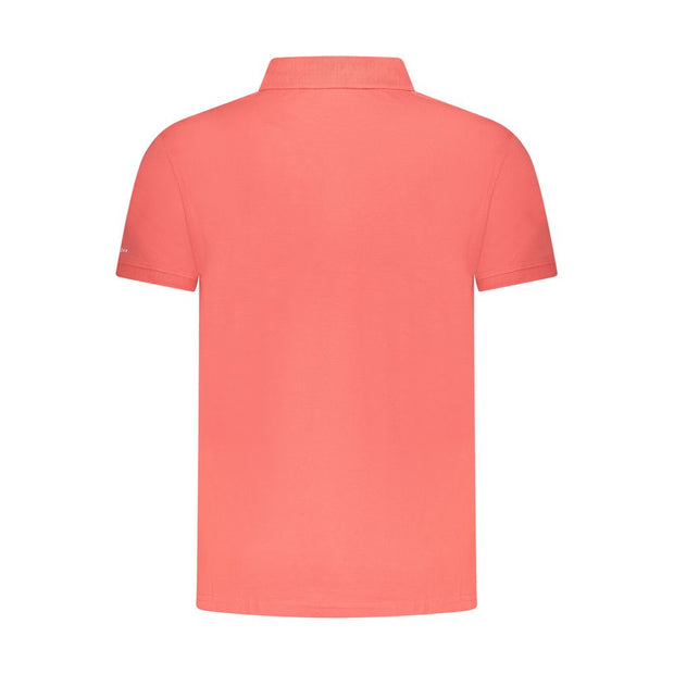 Pink Cotton Men Polo Shirt