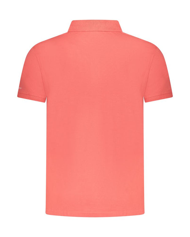 Pink Cotton Men Polo Shirt