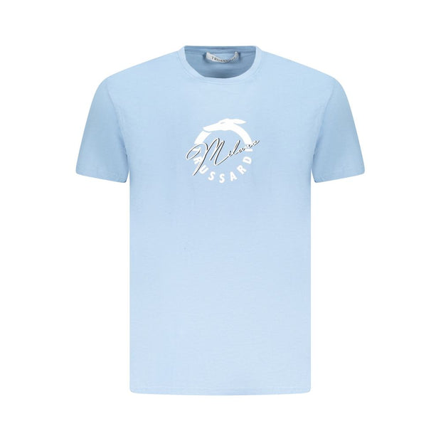 Light Blue Cotton Men T-Shirt