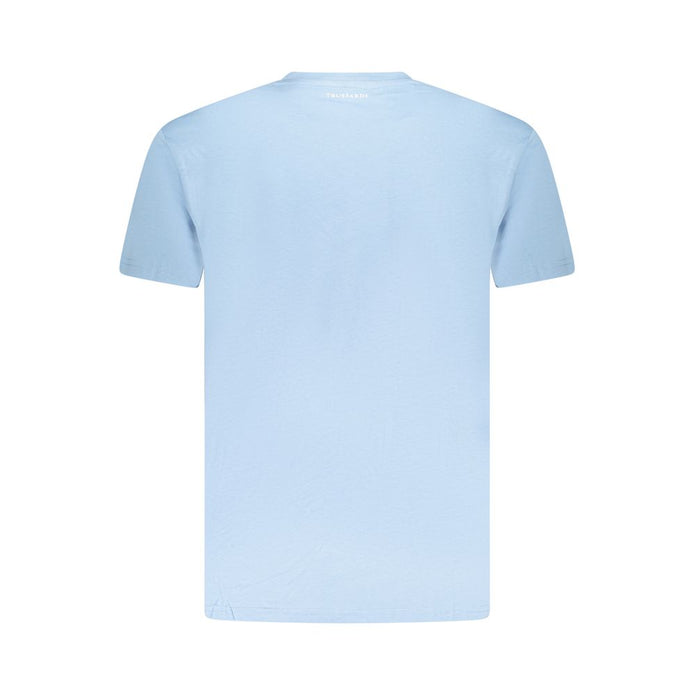Light Blue Cotton Men T-Shirt