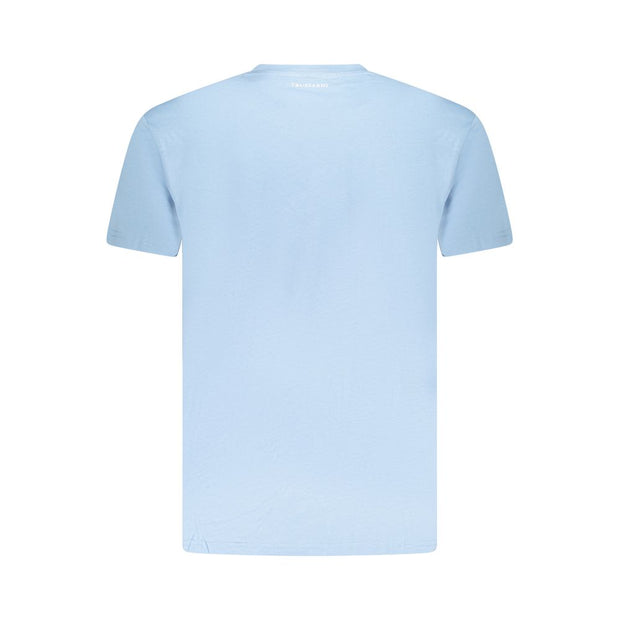 Light Blue Cotton Men T-Shirt
