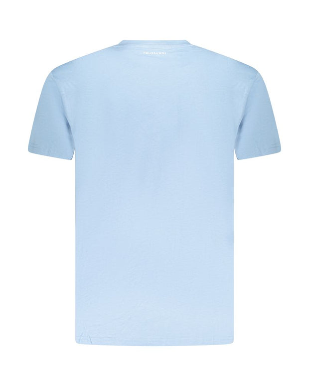 Light Blue Cotton Men T-Shirt