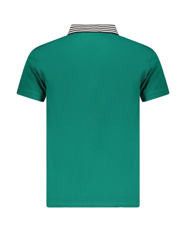Green Cotton Men Polo Shirt