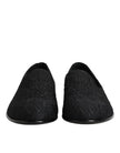 Black Jacquard Slip On Loafers Formal Shoes