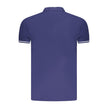 Blue Cotton Men Polo Shirt