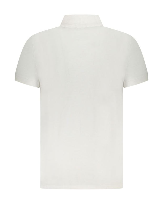 White Cotton Men Polo Shirt
