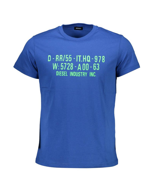 Blue Cotton Men T-Shirt