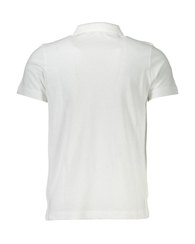White Cotton Men Polo Shirt