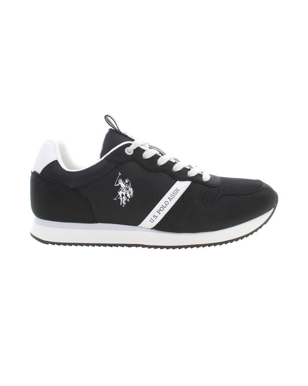 Black Polyester Men Sneaker
